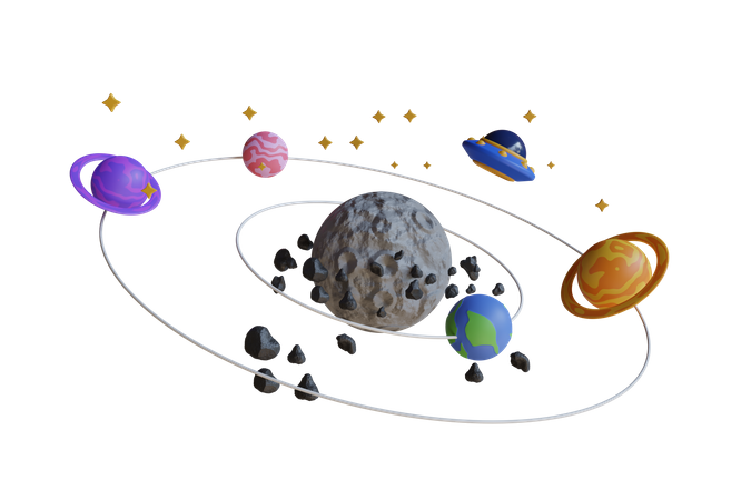 Planets Of Our Solar System 3D Illustration