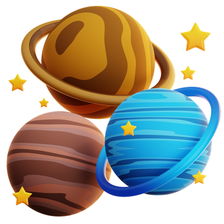 PLANETS & STARS  3D Icon