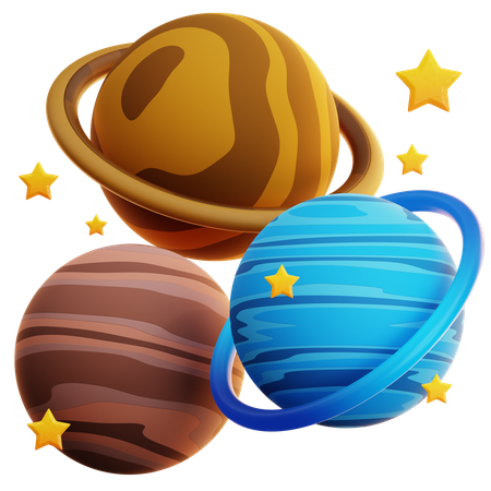 PLANETS & STARS  3D Icon