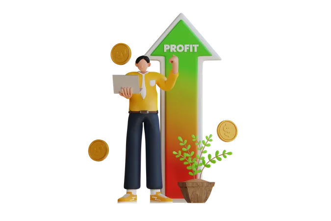 Planification du profit  3D Illustration