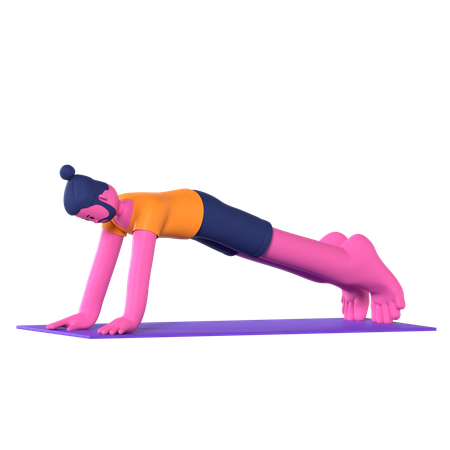 Plank Pose  3D Icon