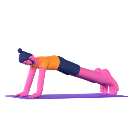 Plank Pose  3D Icon