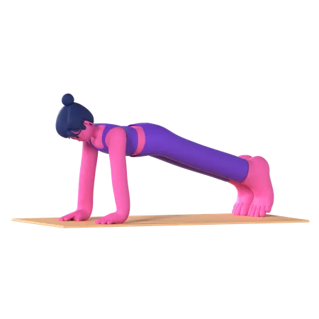 Plank Pose  3D Icon