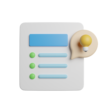 Planning List  3D Icon