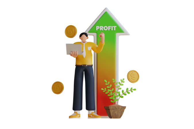 Planning profit  3D Icon