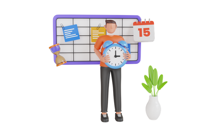 Planning Strategy And Time Management  3D Illustration