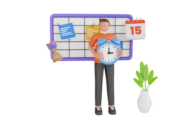 Planning Strategy And Time Management 3 D Illustration Organizing Work Time And Planning The Date 3D Illustration