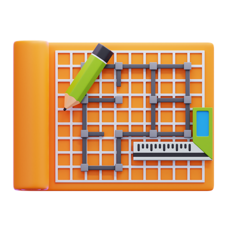 Plano de la casa  3D Icon