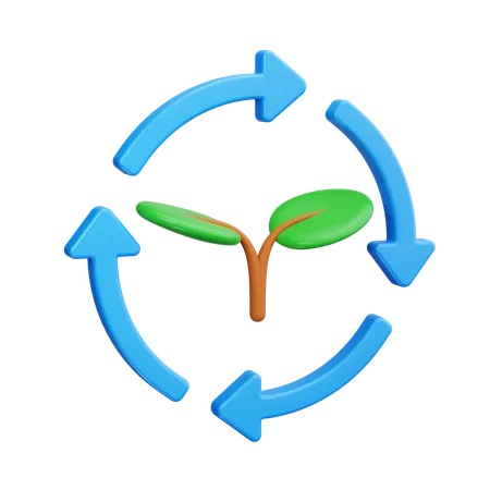 Plant Cycle  3D Icon