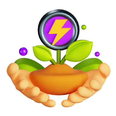 Plant Eco Energy  3D Icon