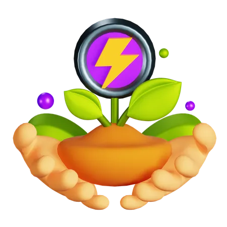 Plant Eco Energy  3D Icon
