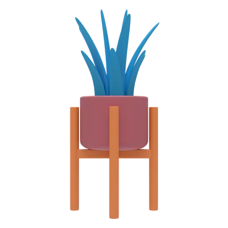 Plant In Decorative Stand  3D Illustration