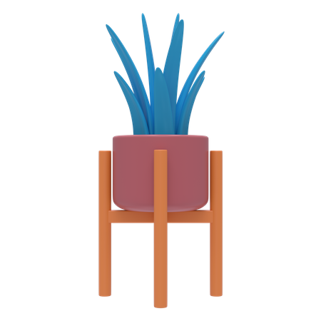 Plant In Decorative Stand 3D Illustration
