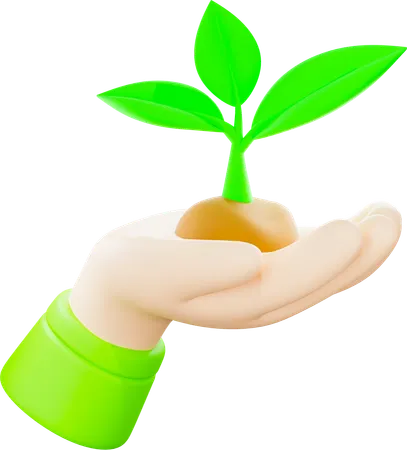 Plant In Hand  3D Icon