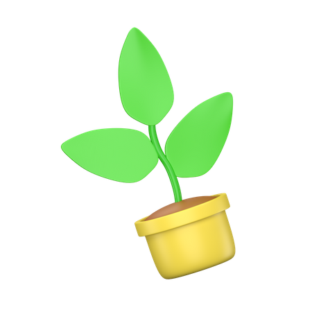 Plant In Pot 3D Icon