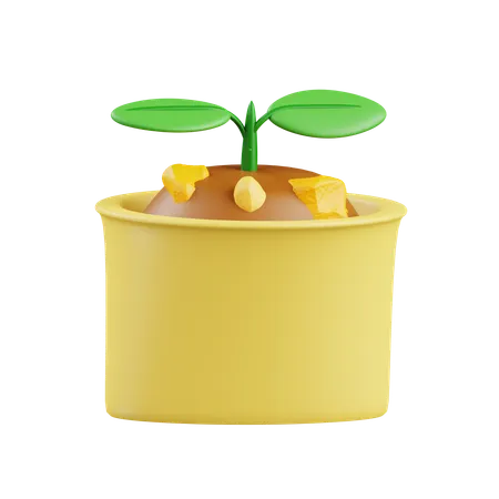 Plant inside The Pollibag  3D Icon