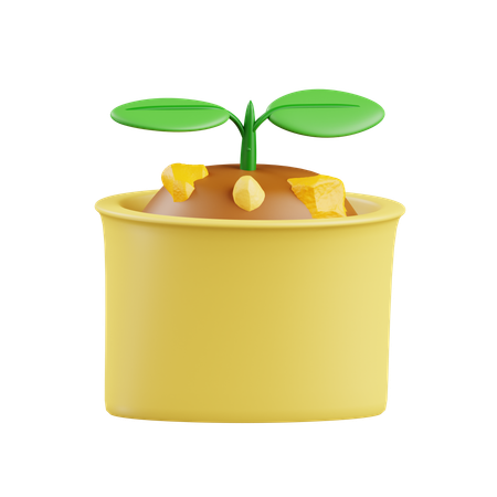 Plant inside The Pollibag  3D Icon