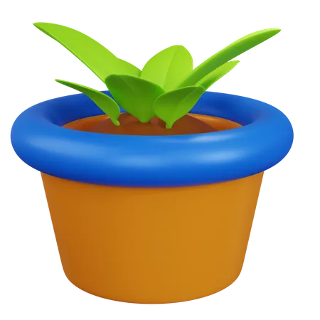3 D Rendering Yellow Flower Pot Isolated 3D Icon