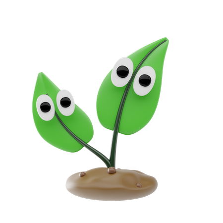 苗を植える  3D Icon