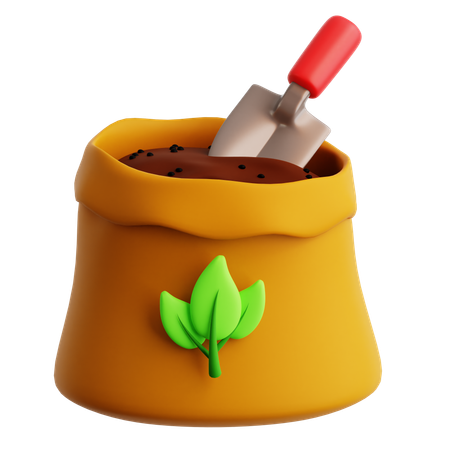 植物 土 スプーン  3D Icon