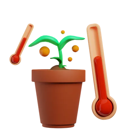 Temperature Of Plant 3D Icon