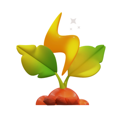 Plant With Energy Bolt  3D Icon