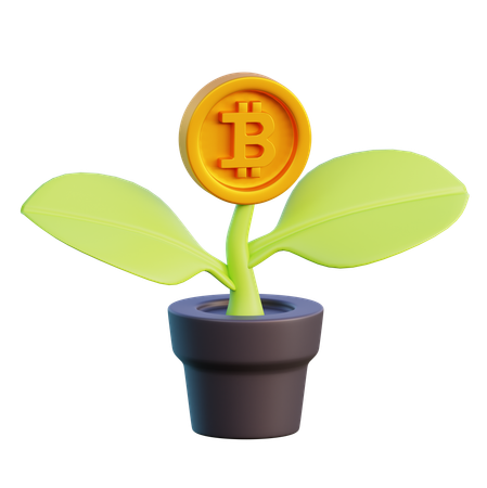 Planta de bitcoins  3D Icon