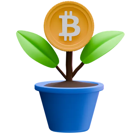 Planta de bitcoins  3D Icon