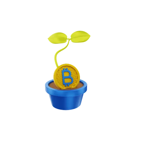 Planta de bitcoins  3D Icon