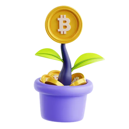 Planta de bitcoins  3D Icon