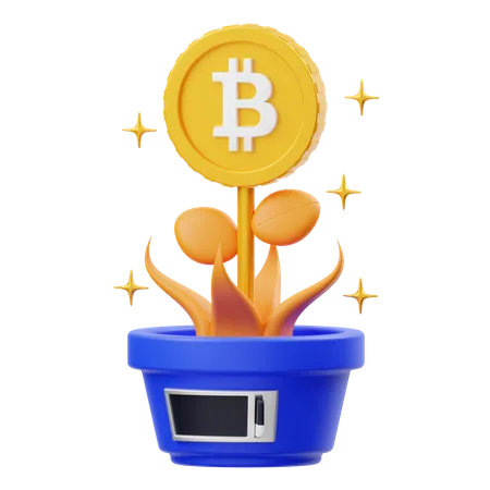 Planta de bitcoins  3D Illustration