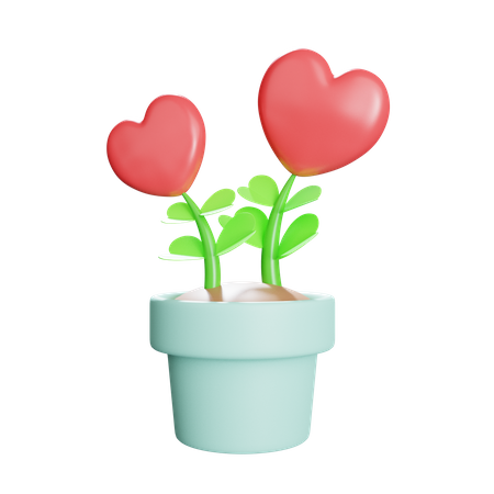 Planta de amor  3D Illustration