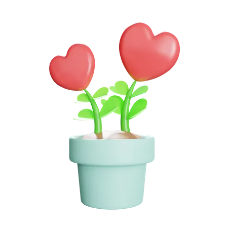 Planta de amor  3D Illustration