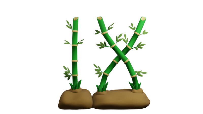 Planta de bambu  3D Icon