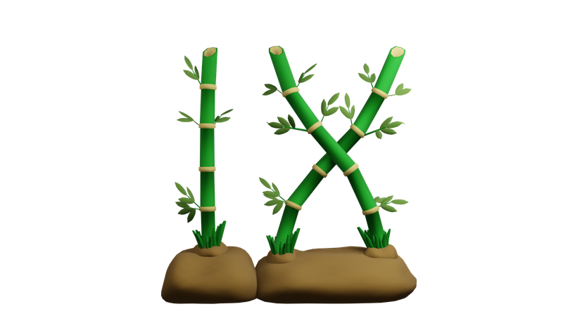 Planta de bambu  3D Icon