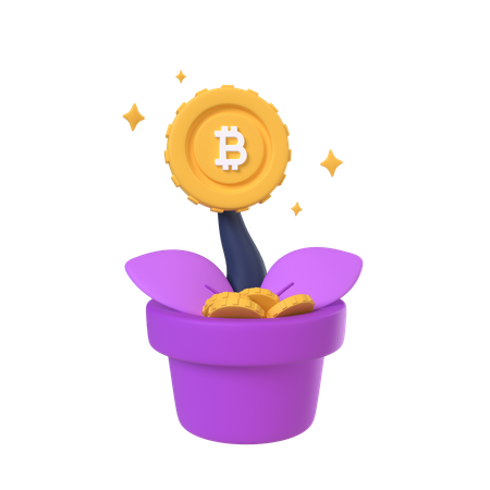 Planta de bitcoins  3D Icon