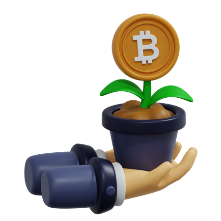 Planta de bitcoins  3D Icon