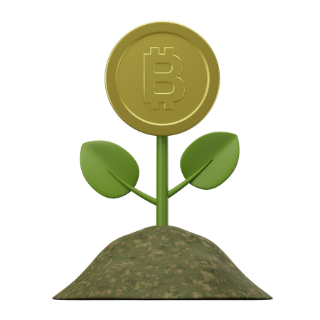 Planta de cultivo de bitcoins  3D Illustration