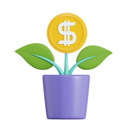 Planta de dinero  3D Icon