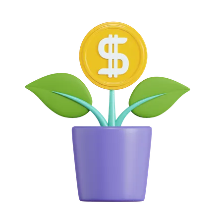 Planta de dinero  3D Icon