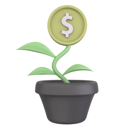 Planta de dinero  3D Icon