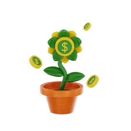 Planta de dinero  3D Icon