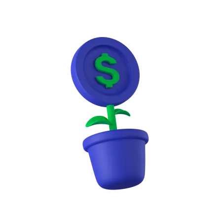 Planta de dinero  3D Icon