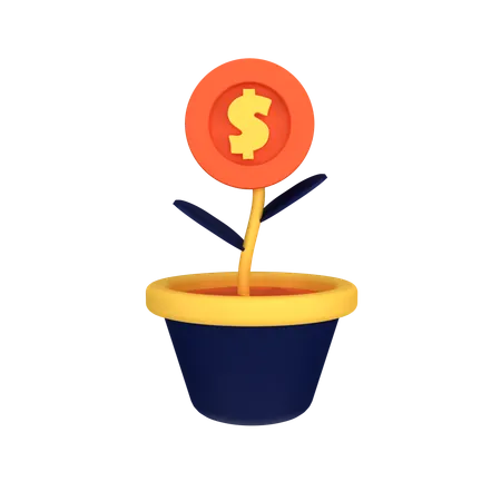 Planta de dinero  3D Icon