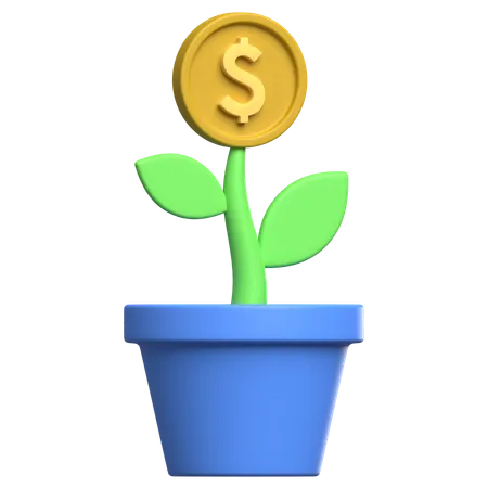 Planta de dinero  3D Icon