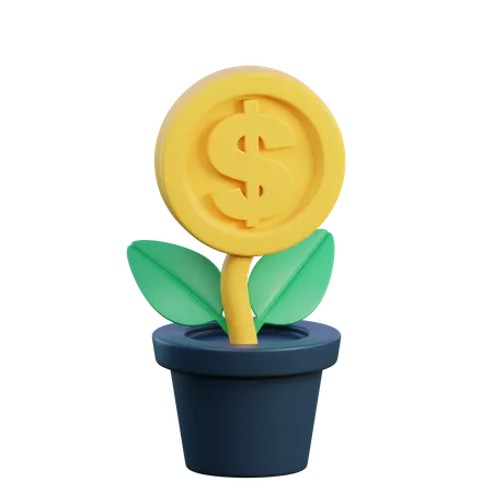 Planta de dinero  3D Icon