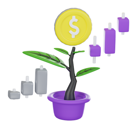 Planta de dinero  3D Icon