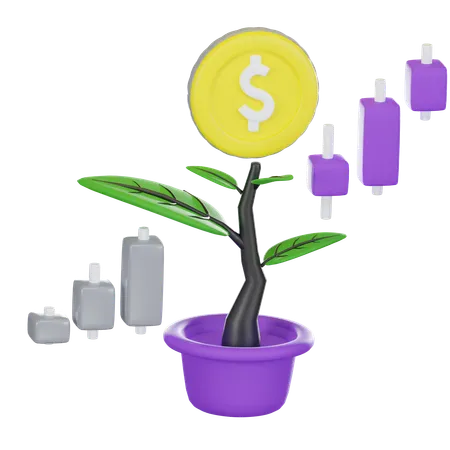 Planta de dinero  3D Icon