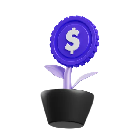 Planta de dinero  3D Icon