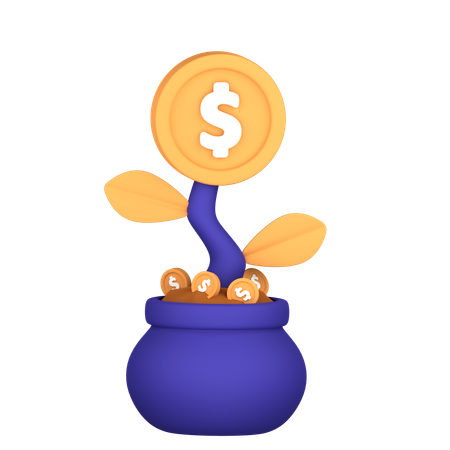 Planta de dinero  3D Icon